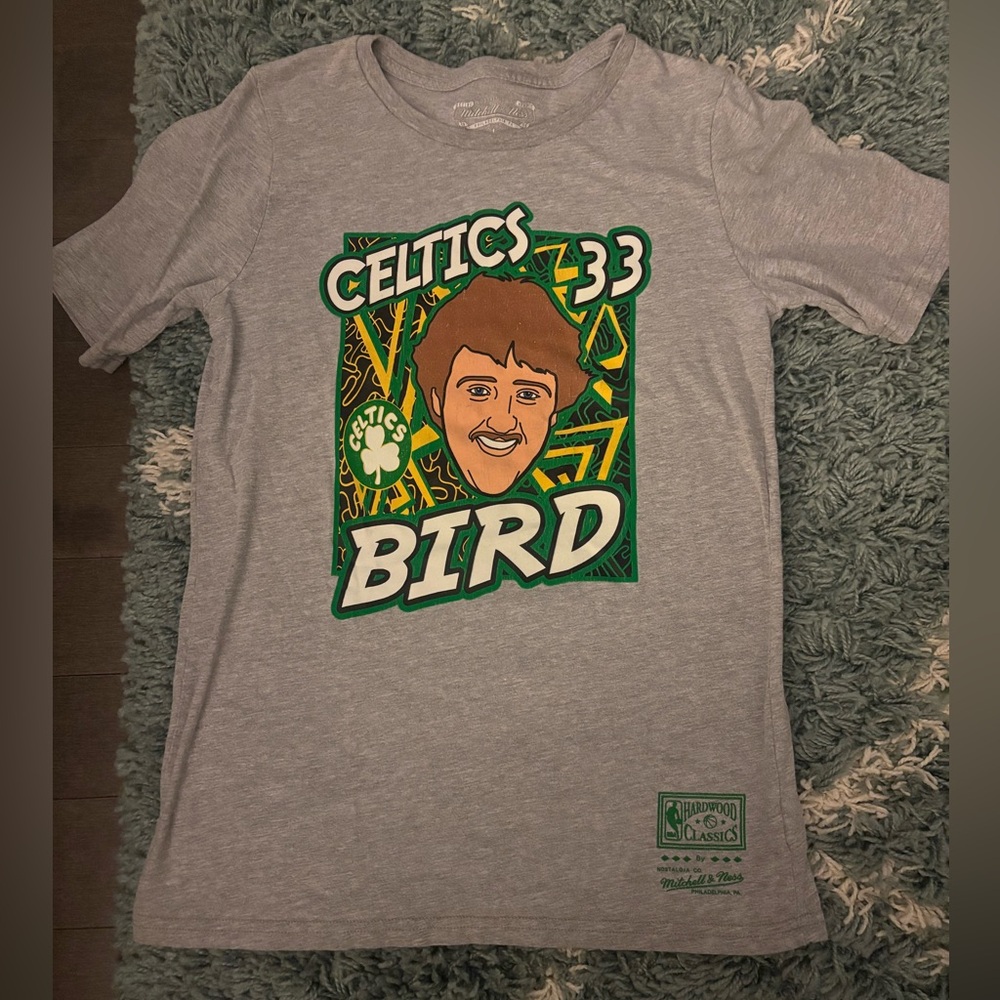 Mitchell & Ness Gray Celtics Bird Tee